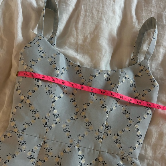 Markarian Edward Corset Blue Floral Print Midi Dress 2 NWT - Picture 11 of 12